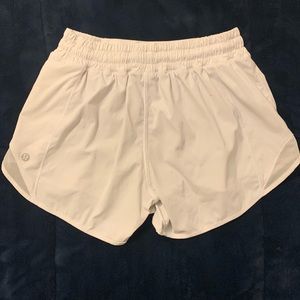 White Lululemon Hotty Hot shorts
